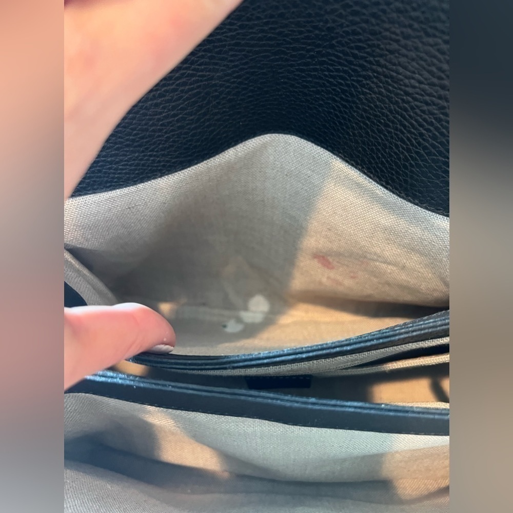 Authentic Gucci Black Calfskin Leather GG Interlocking Crossbody Bag Purse - Picture 12 of 17